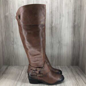 Arturo Chiang Riding Boots Women's 6 Bevin Brown Leather Tall Knee High